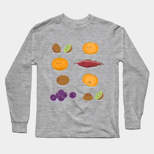 Funny Fruits Fun Pack Long Sleeve T-Shirt by LironPeer